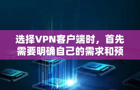 选择VPN客户端时,首先需要明确自己的需求和预算。以下是根据多种因素综合考虑的步骤 选择VPN客户端时,首先需要明确自己的需求和预算。以下是根据多种因素综合考虑的步骤